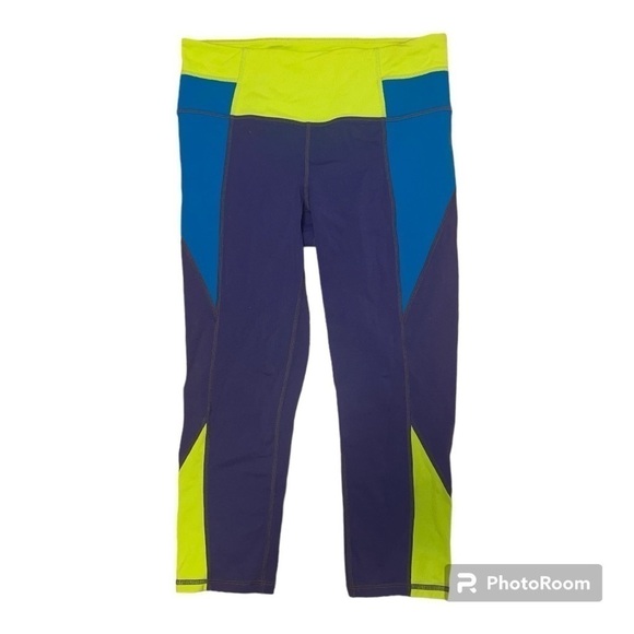Athleta Women’s High Rise Chaturanga Colorblock Capri Leggings - Picture 1 of 4